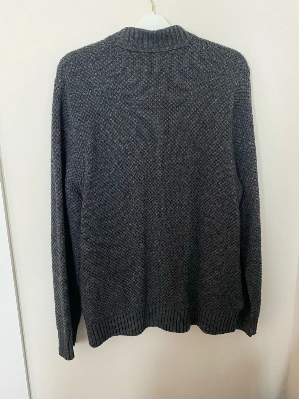 J. Crew Men’s Supersoft Lambswool-blend Gray  Bomber Sweater jacket Size Large